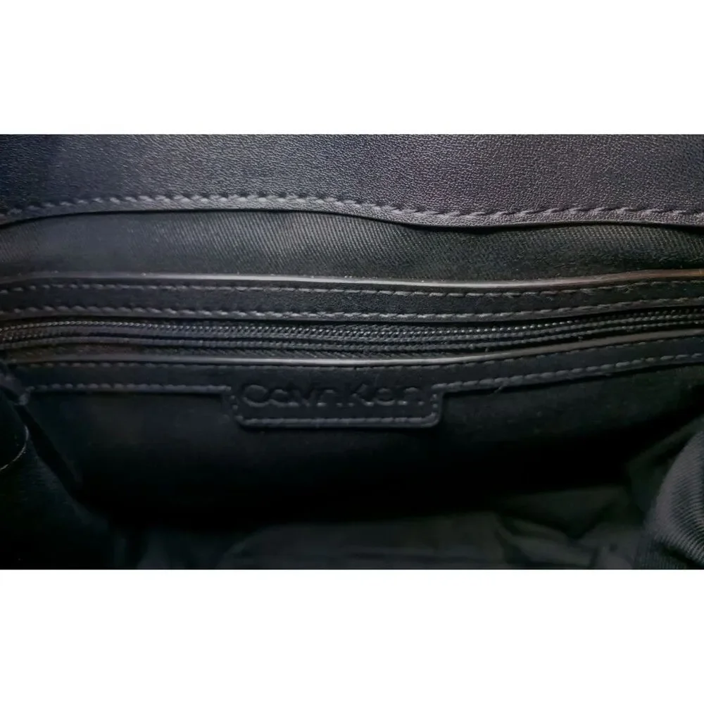CALVIN KLEIN Lock Candy Python Embossed Statement Satchel / Crossbody Strap Bag - Picture 7 of 8
